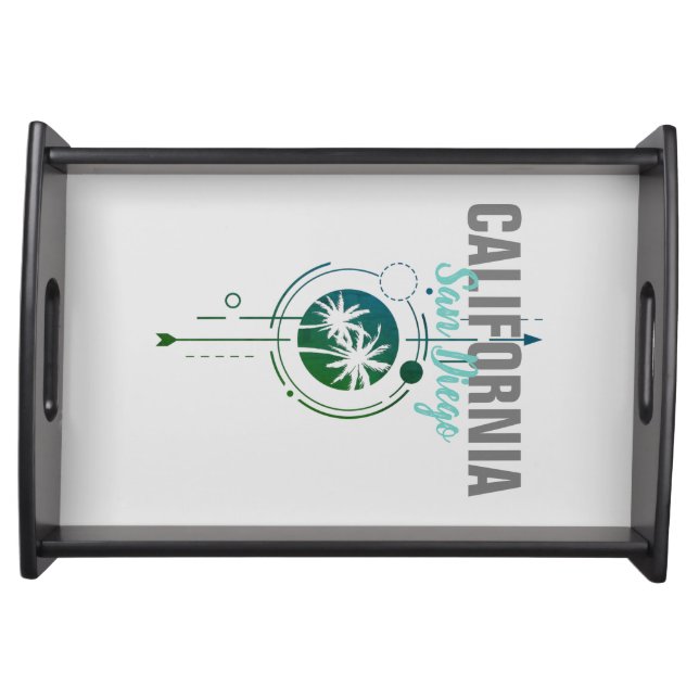 San Diego California Geometric Palms Serving Tray (Front)