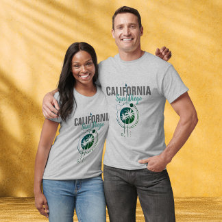San Diego California Geometric Palms T-Shirt