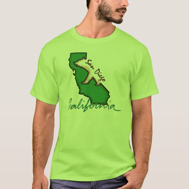 San Diego California guys green state tee (Front)