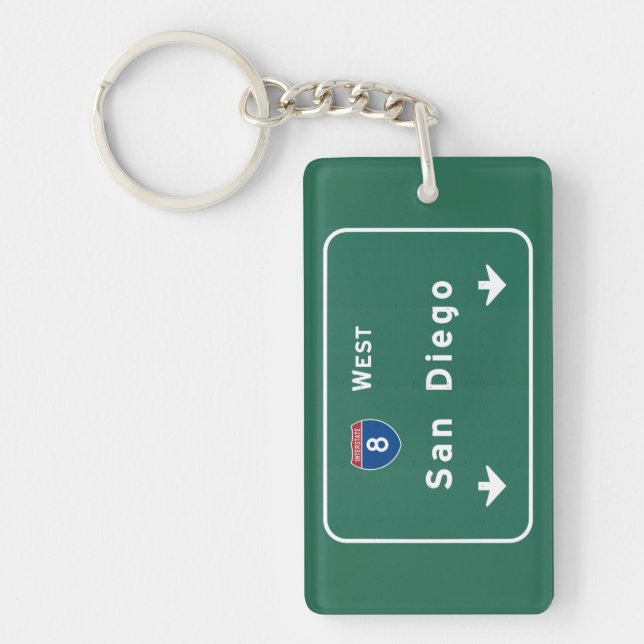 San Diego California Interstate Highway Freeway : Keychain (Front)