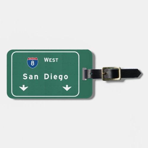 San Diego California Interstate Highway Freeway  Luggage Tag