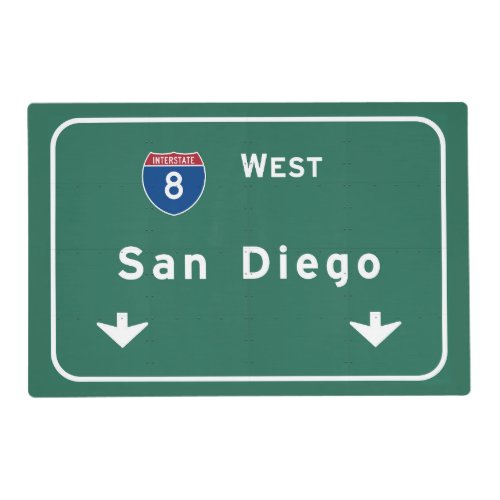 San Diego California Interstate Highway Freeway  Placemat