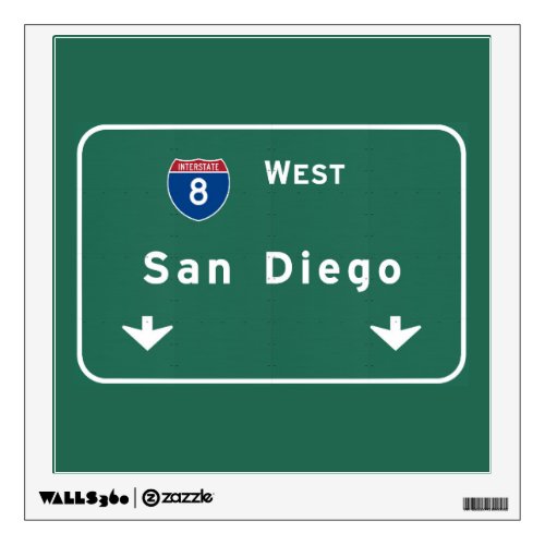 San Diego California Interstate Highway Freeway  Wall Sticker