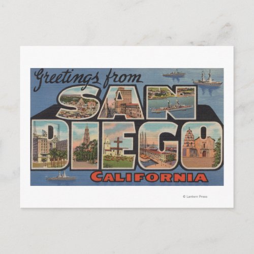 San Diego California _ Large Letter Scenes Postcard