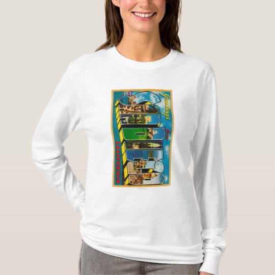 San Diego, California - Large Letter Scenes T-Shirt