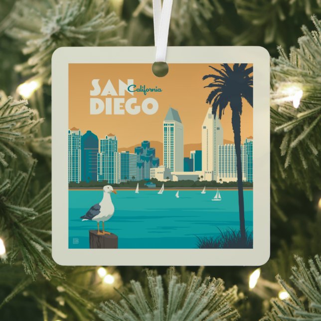 San Diego, California Metal Ornament (Insitu)