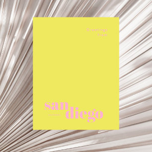 San Diego California modern typography Postcard
