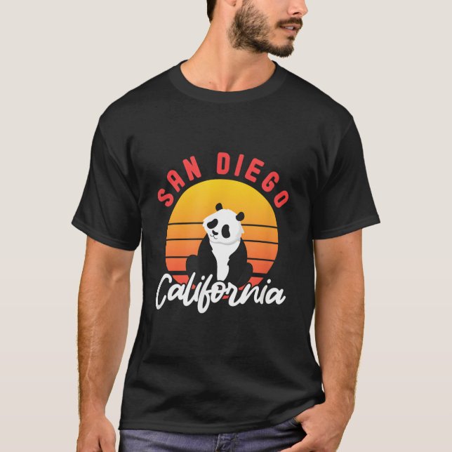 San Diego California Panda Bear T-Shirt (Front)