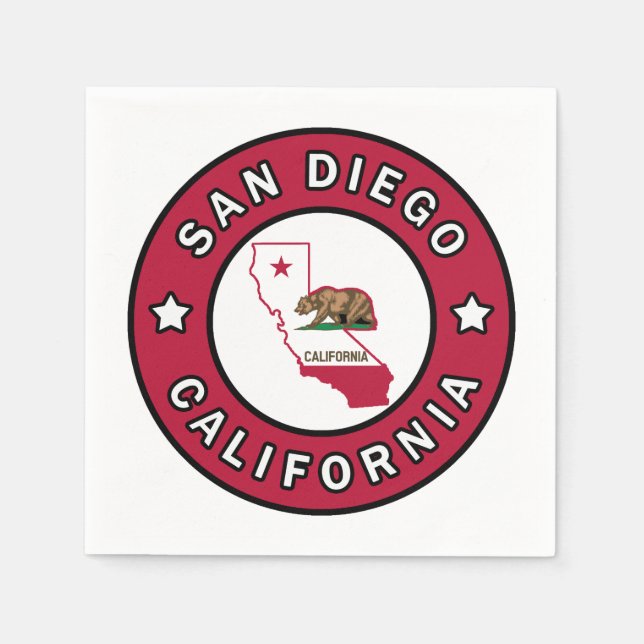 San Diego California Paper Napkins (Front)