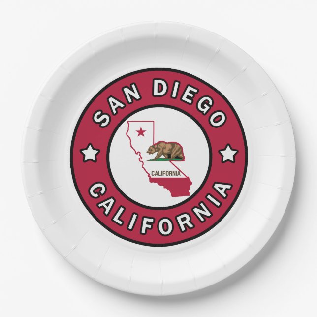 San Diego California Paper Plates (Front)