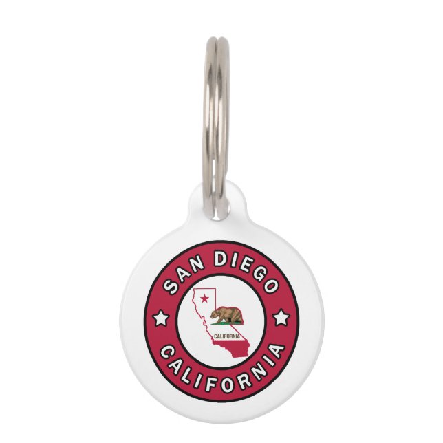 San Diego California Pet Name Tag (Front)