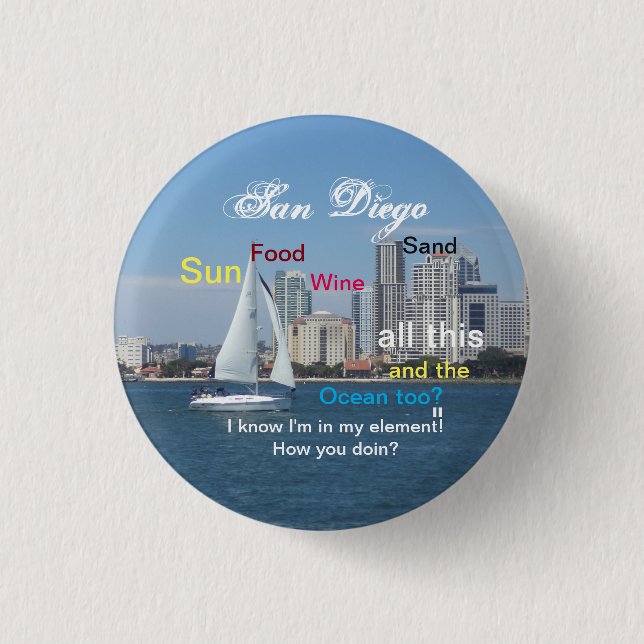 San Diego, California Pin (Front)