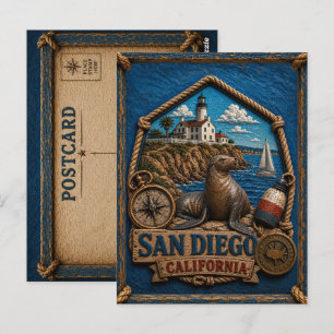 San Diego California Postcard Vintage Travel