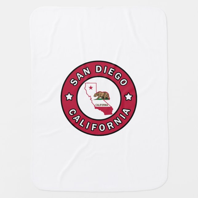 San Diego California Receiving Blanket (Front)