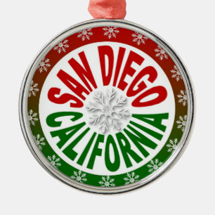 San Diego California red green ornament