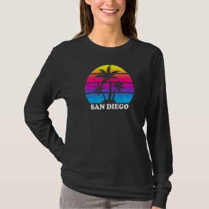 San Diego California Retro Palm Tree Sunset Vacati T-Shirt