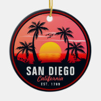 San Diego California Retro Sunset Souvenirs 60s