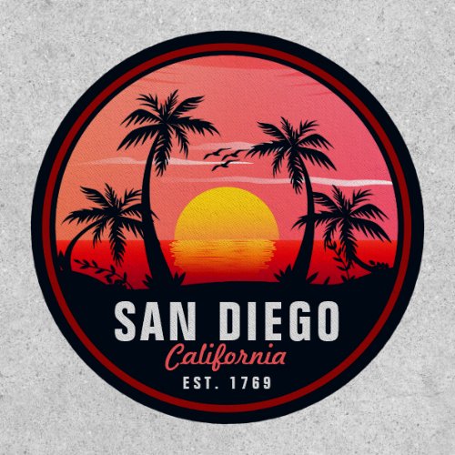 San Diego California Retro Sunset Souvenirs 60s Patch