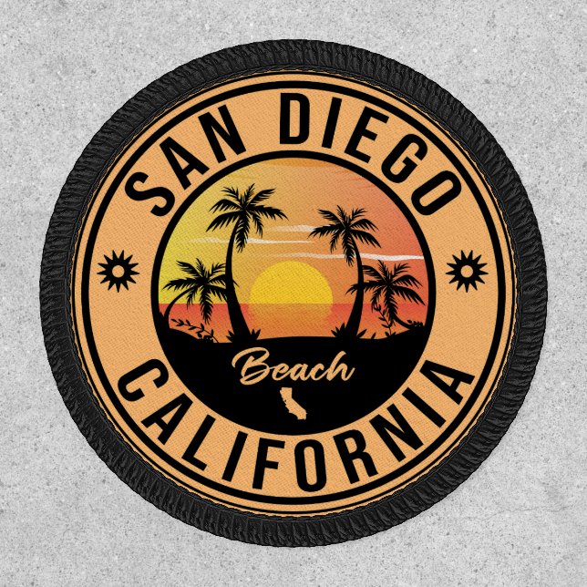 San Diego California Retro Sunset Souvenirs 80s Patch (Front)