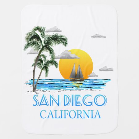 San Diego California Sailing Baby Blanket