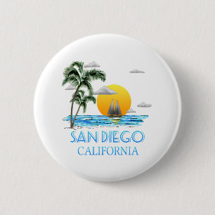 San Diego California Sailing Button
