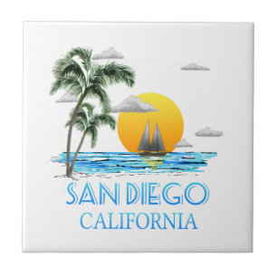 San Diego California Sailing Ceramic Tile