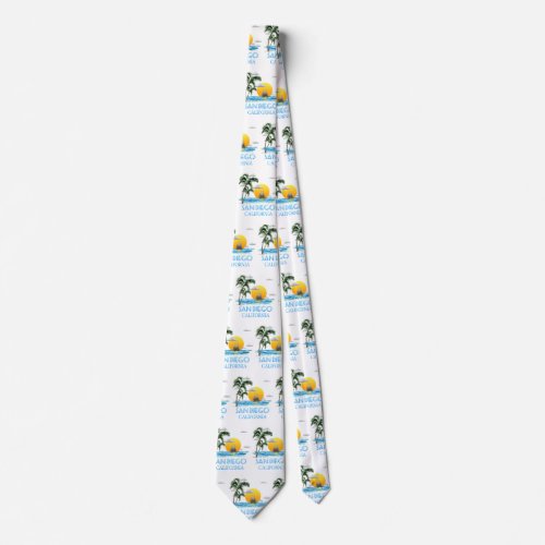 San Diego California Sailing Neck Tie