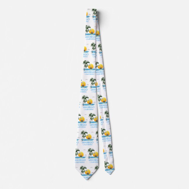San Diego California Sailing Neck Tie (Front)