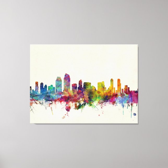 San Diego California Skyline Canvas Print (Front)