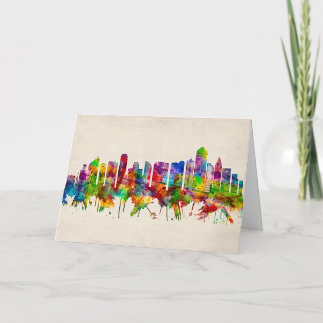 San Diego California Skyline Holiday Card (Front)