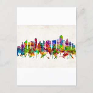 San Diego California Skyline Invitation Postcard