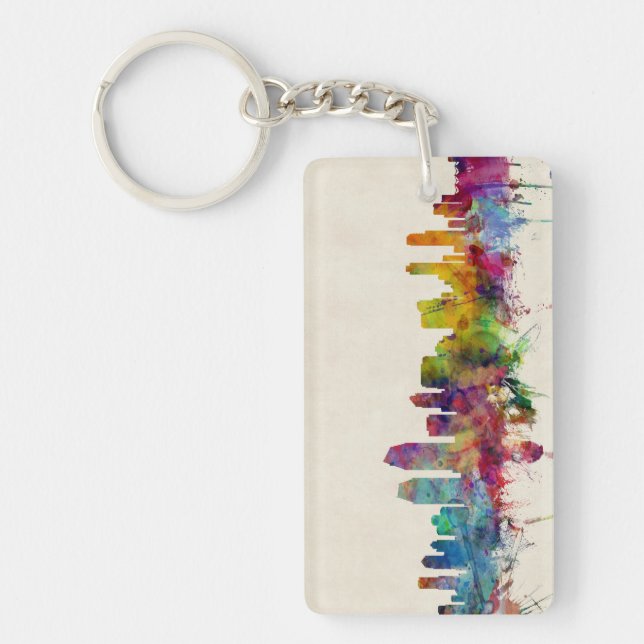 San Diego California Skyline Keychain (Front)