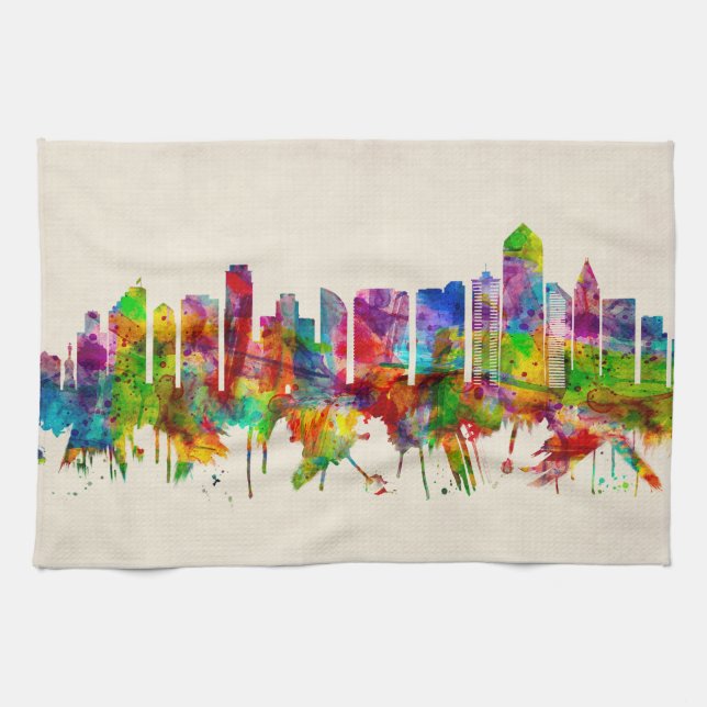 San Diego California Skyline Kitchen Towel (Horizontal)