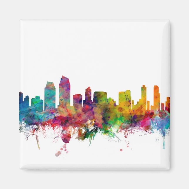 San Diego California Skyline Magnet (Front)