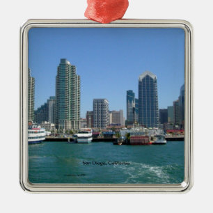 San Diego, California Skyline Metal Ornament