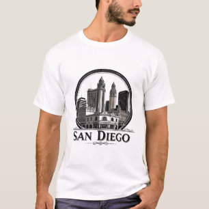 San Diego California Skyline–Modern Cityscape Art T-Shirt
