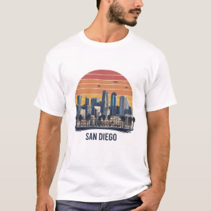 San Diego California Skyline–Modern Cityscape Art T-Shirt
