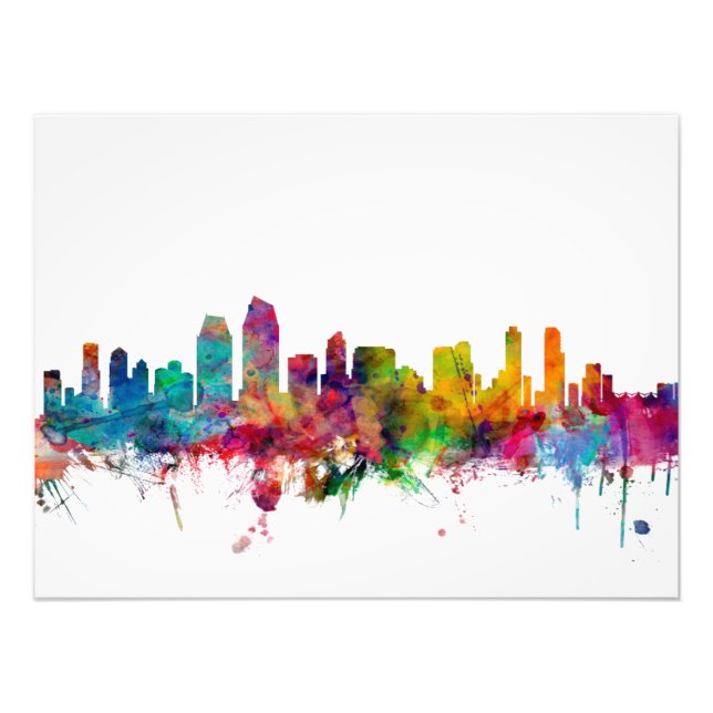 San Diego California Skyline Photo Print (Front)