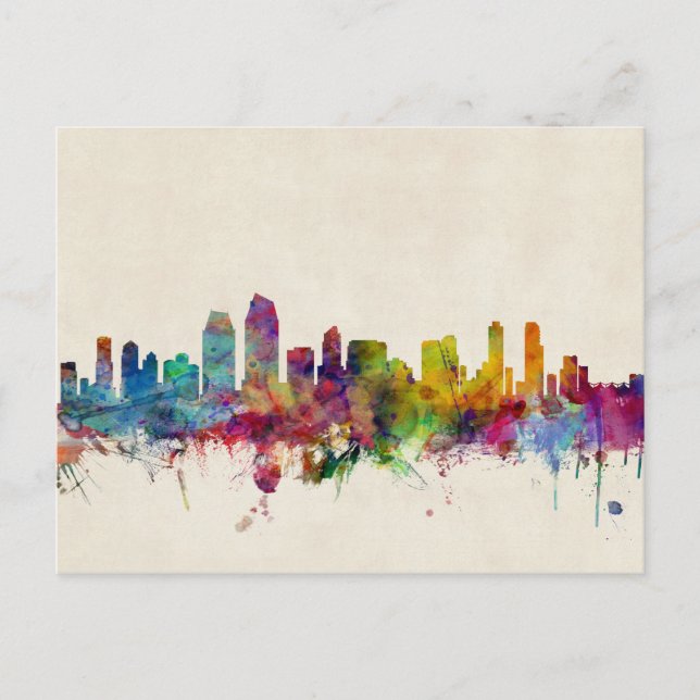 San Diego California Skyline Postcard (Front)