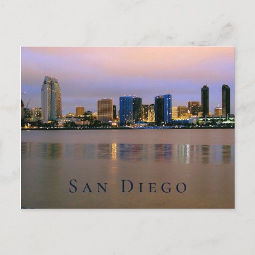 San Diego  California Skyline Postcard