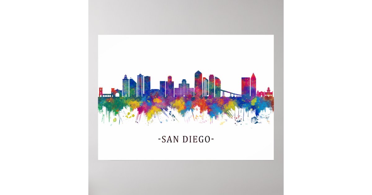 San Diego California Skyline Poster Zazzle