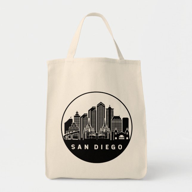 San Diego California Skyline Tote Bag (Front)