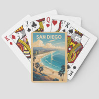 San Diego California Skyline Travel Art Vintage