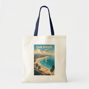 San Diego California Skyline Travel Art Vintage Tote Bag