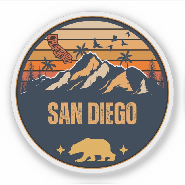San Diego, California Sticker (Front)