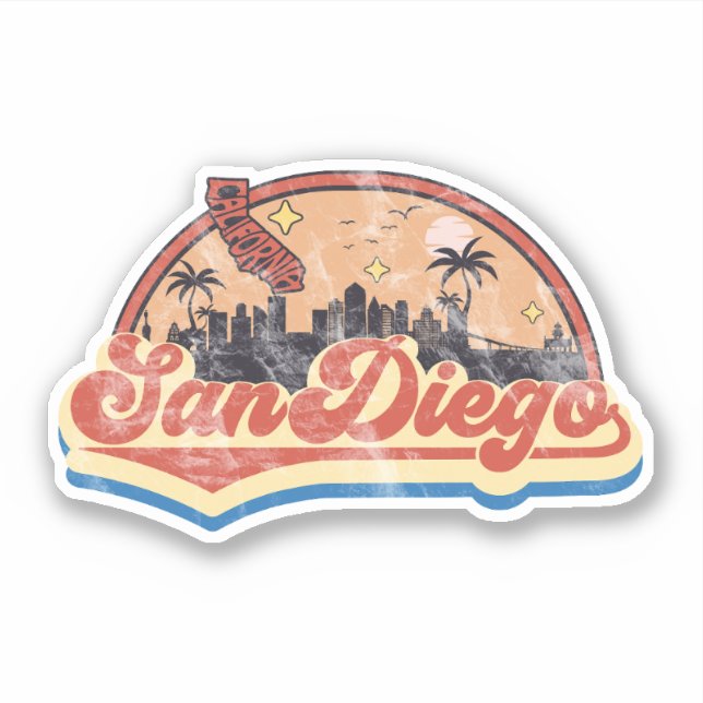 San Diego, California Sticker (Front)