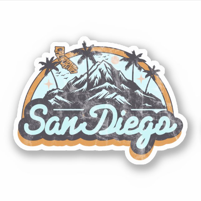 San Diego, California Sticker (Front)