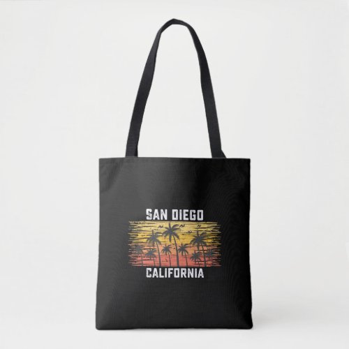 San Diego California Summer Retro VIntage Vacation Tote Bag