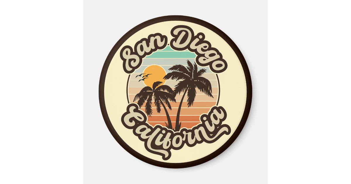 San Diego California Sunset Palm Trees Souvenirs Magnet | Zazzle