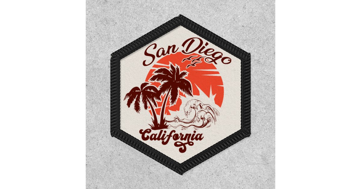 San Diego California Sunset Palm Trees Souvenirs Patch | Zazzle